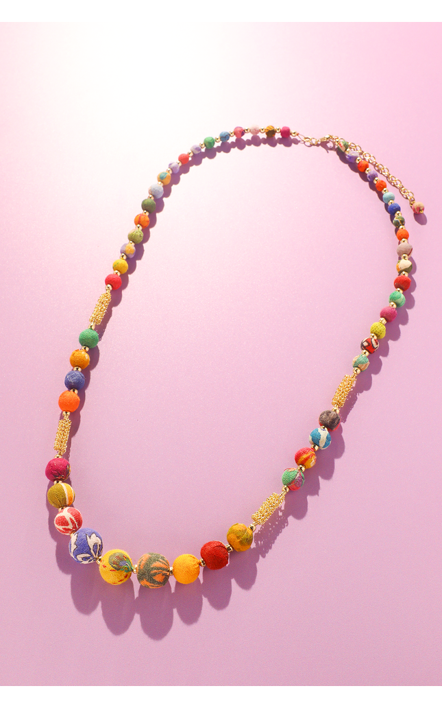 Classic Upcycled Sari Bead Necklace