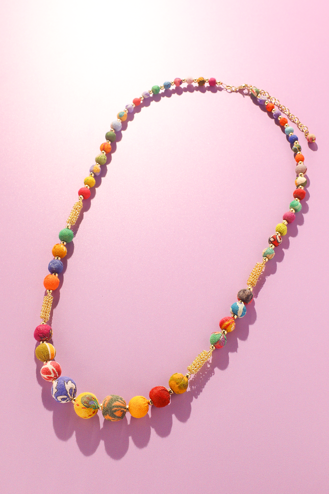Classic Upcycled Sari Bead Necklace