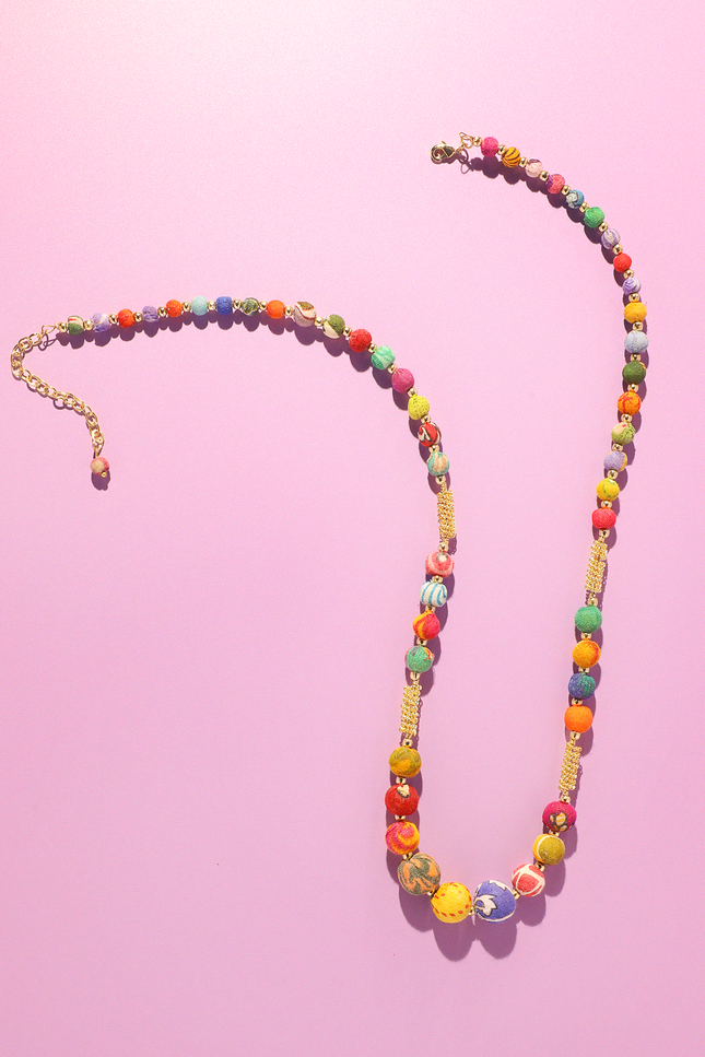 Classic Upcycled Sari Bead Necklace