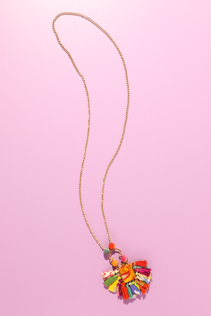 Sari Tassel Pendant Necklace