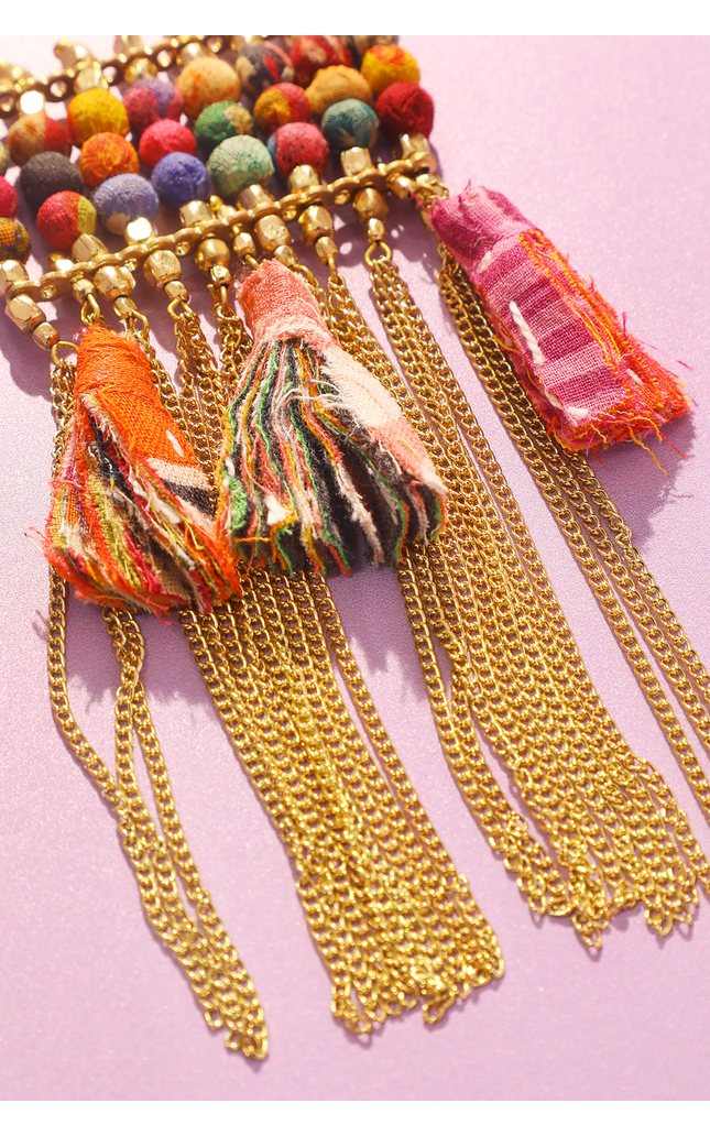 Abstract Tassel Pendant Necklace