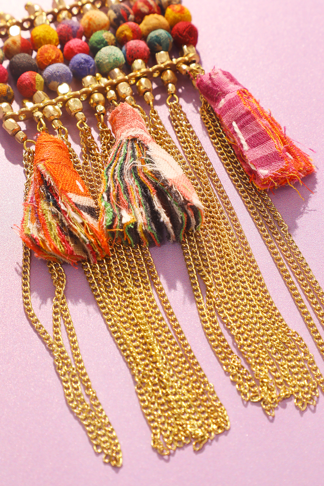 Abstract Tassel Pendant Necklace
