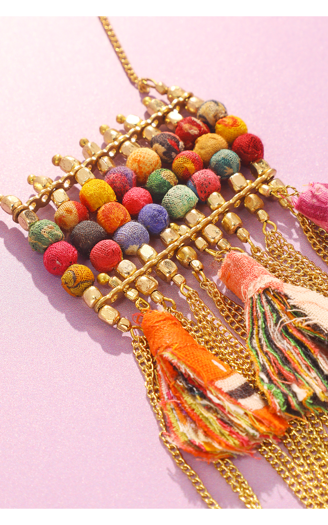 Abstract Tassel Pendant Necklace