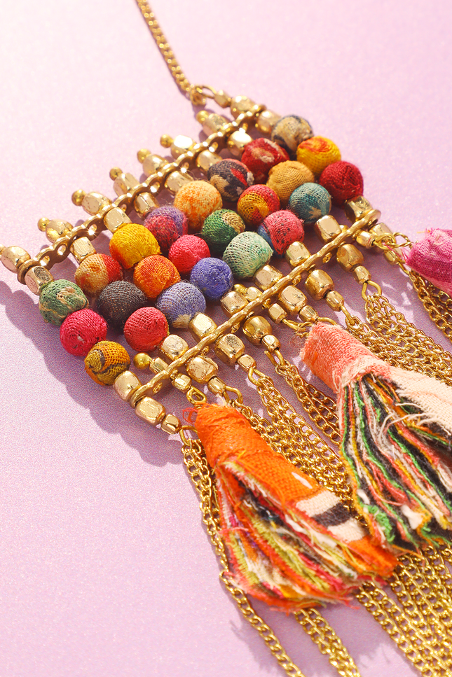 Abstract Tassel Pendant Necklace
