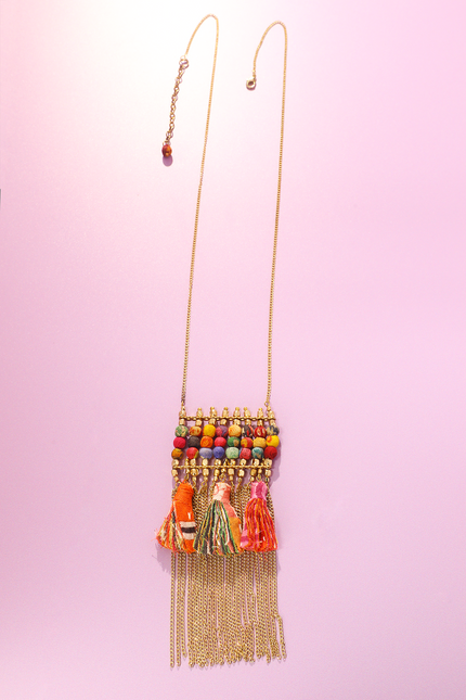 Abstract Tassel Pendant Necklace