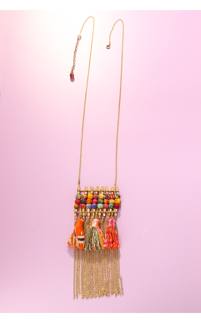 Abstract Tassel Pendant Necklace