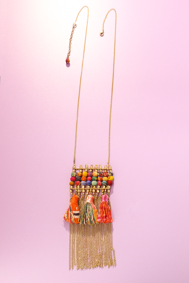 Abstract Tassel Pendant Necklace