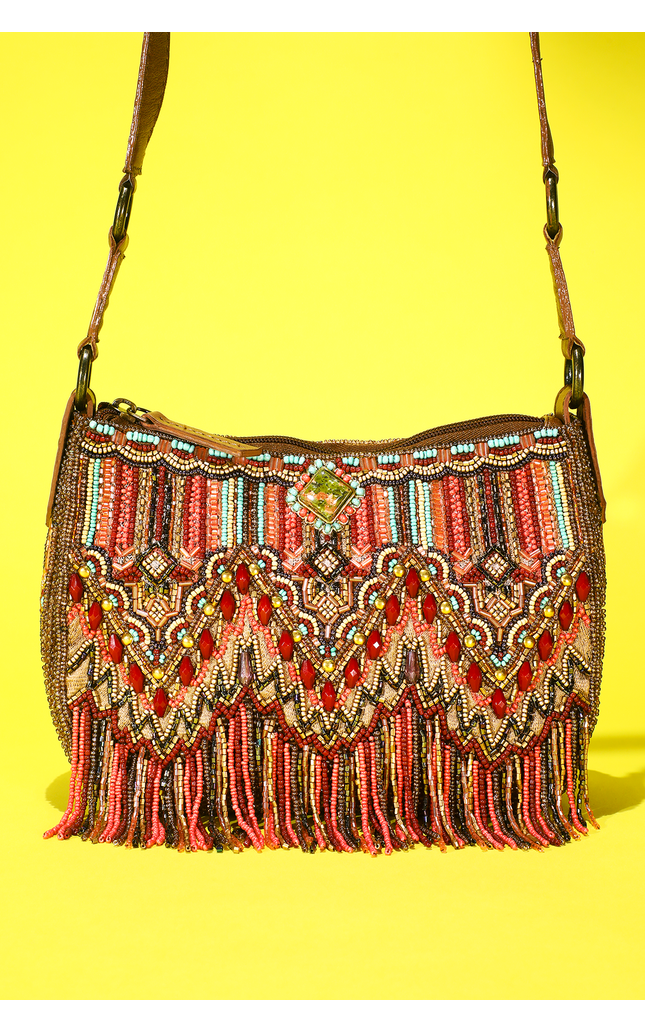 Beaded Tapestry Crossbody Bag