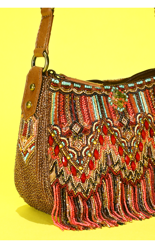 Beaded Tapestry Crossbody Bag
