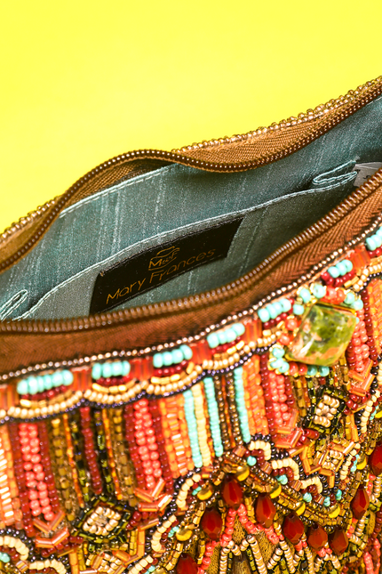 Beaded Tapestry Crossbody Bag