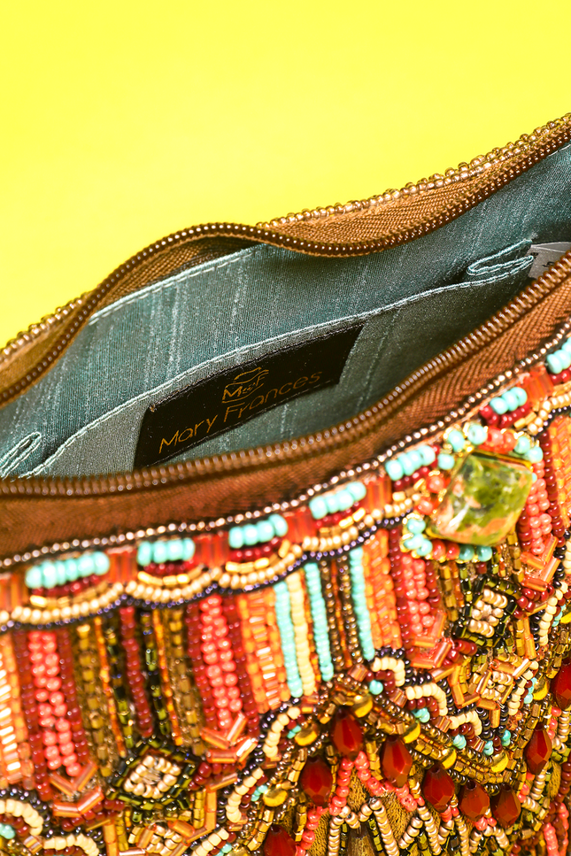 Beaded Tapestry Crossbody Bag