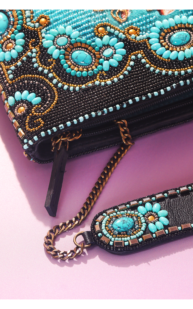 Turquoise Trailblazer Beaded Crossbody