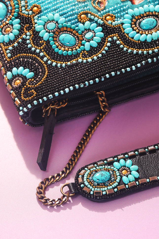 Turquoise Trailblazer Beaded Crossbody