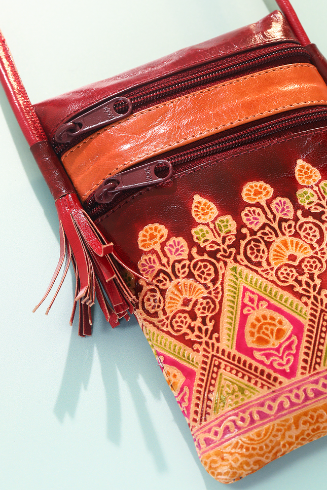 Crimson Caravan Cellphone Bag