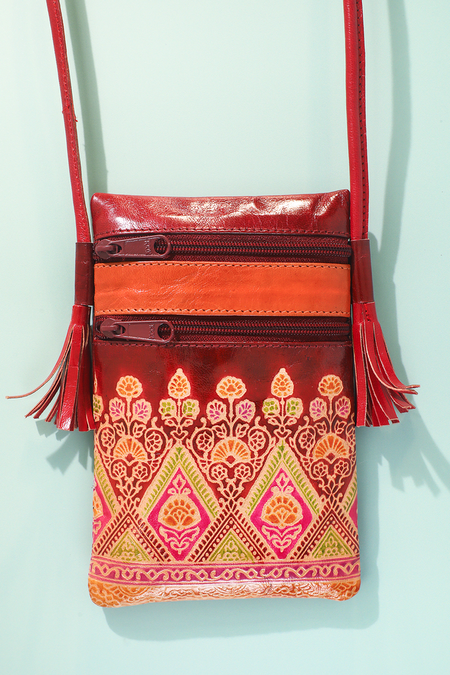 Crimson Caravan Cellphone Bag
