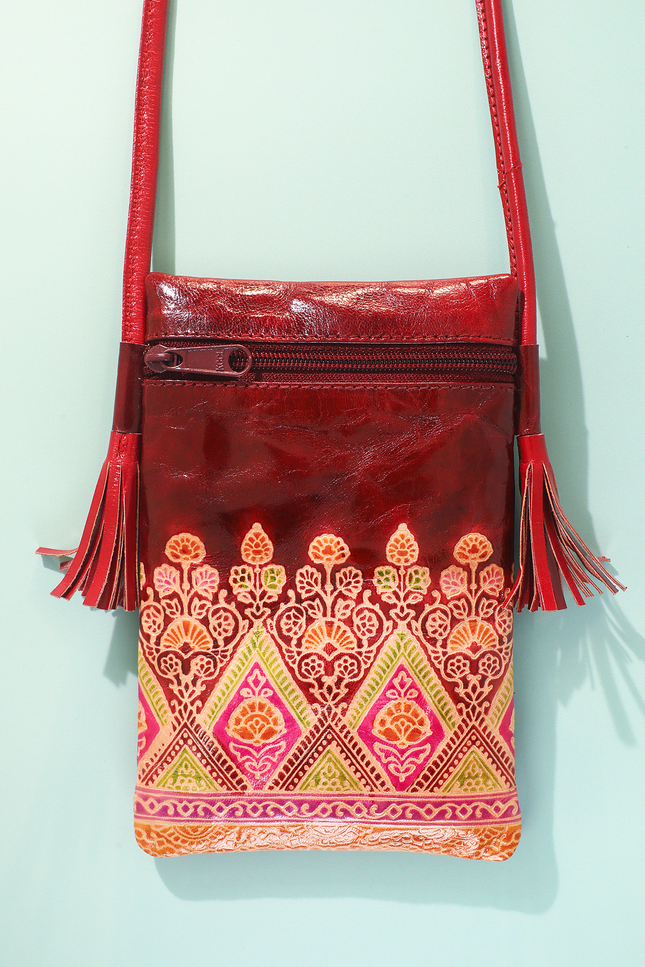 Crimson Caravan Cellphone Bag