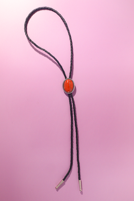 Coral Sawtooth Bolo Tie