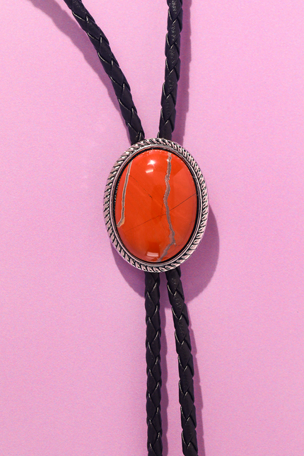 Coral Sawtooth Bolo Tie
