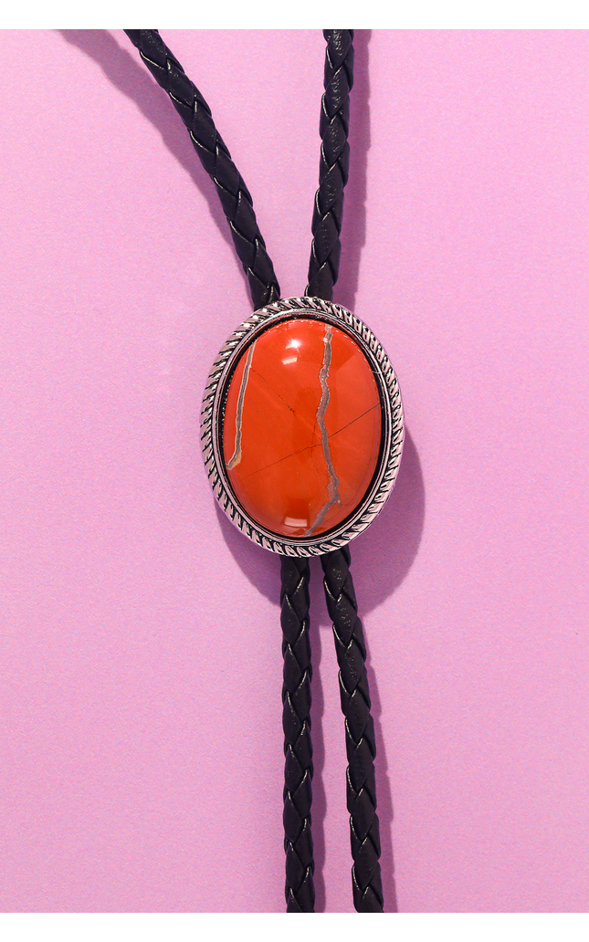 Coral Sawtooth Bolo Tie