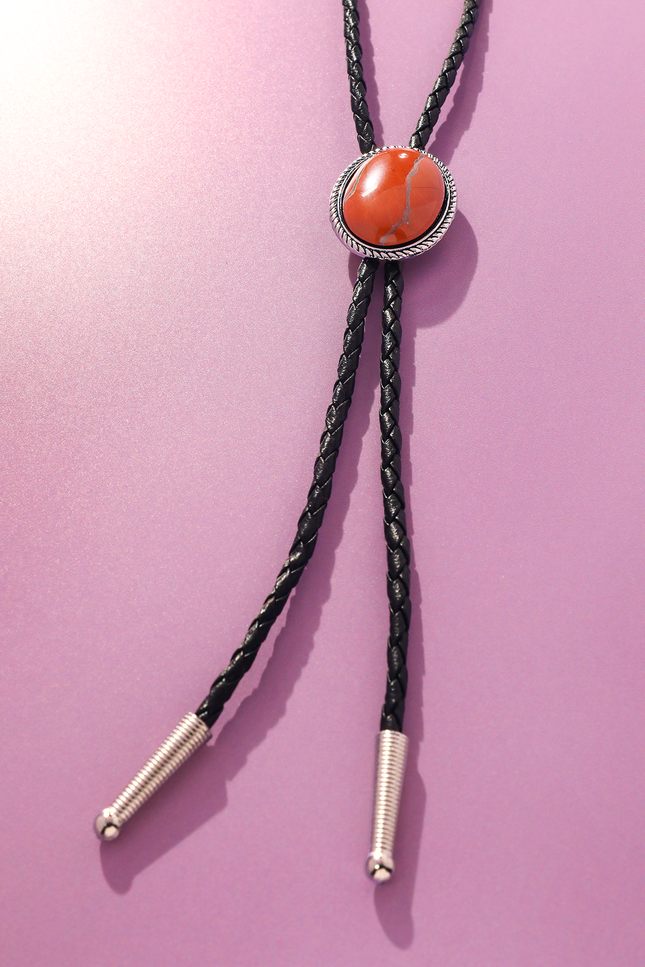 Coral Sawtooth Bolo Tie