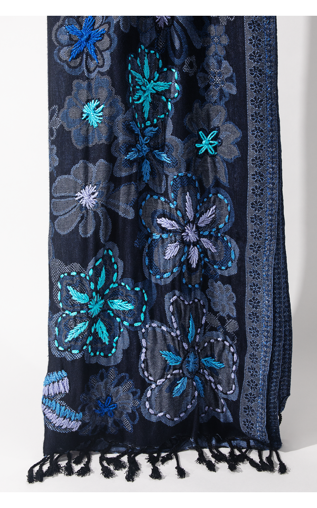 Anchorage Wool Embroidered Scarf