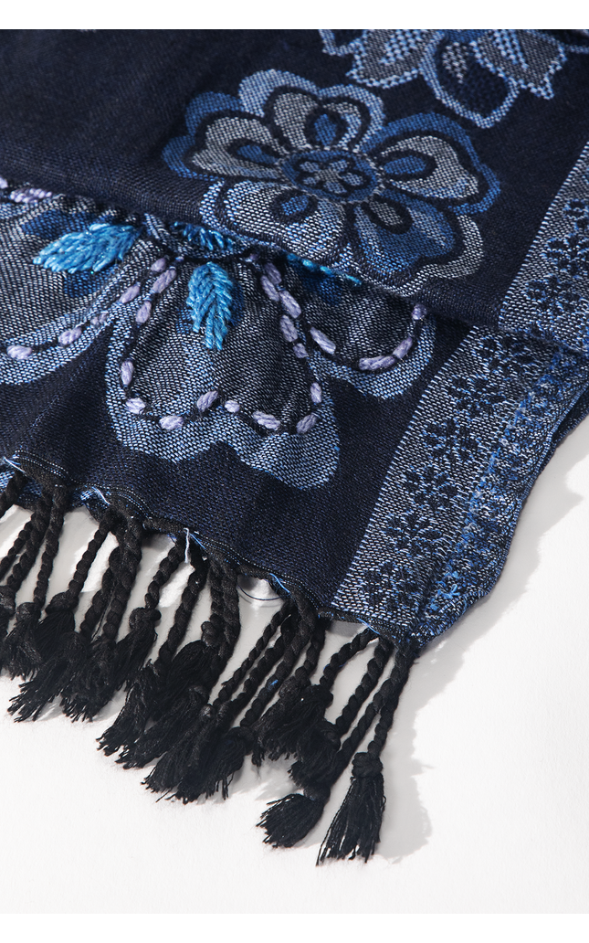 Anchorage Wool Embroidered Scarf