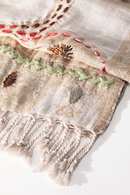 Telluride Embroidered Viscose Scarf
