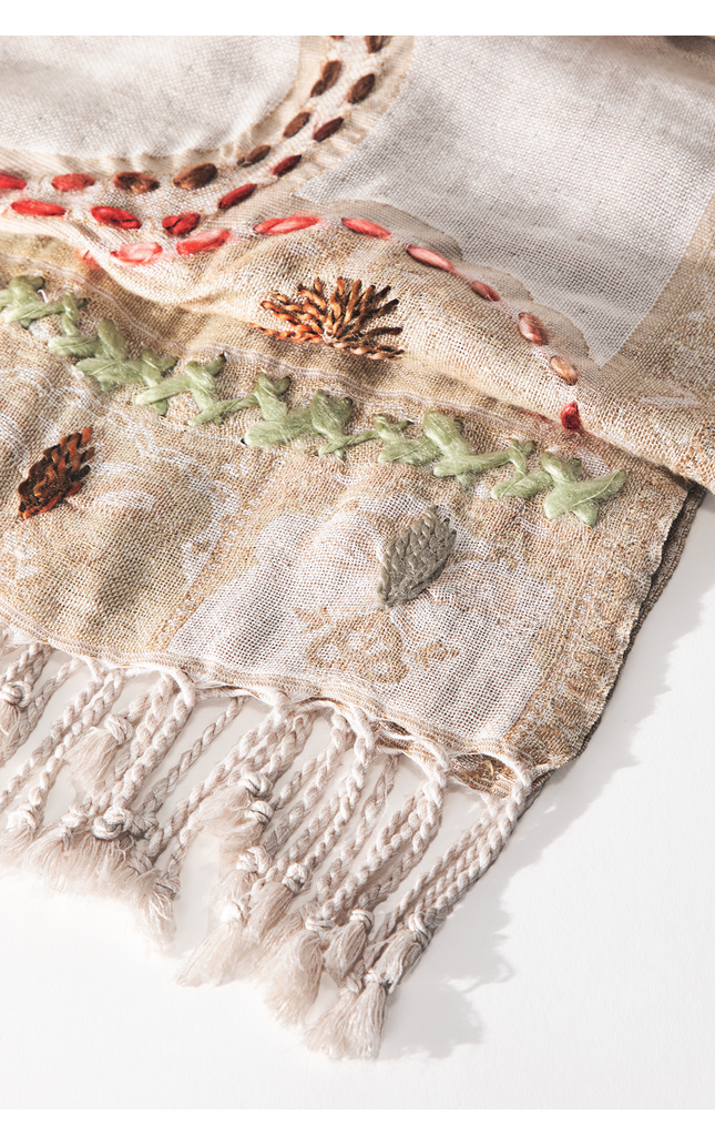 Telluride Embroidered Viscose Scarf