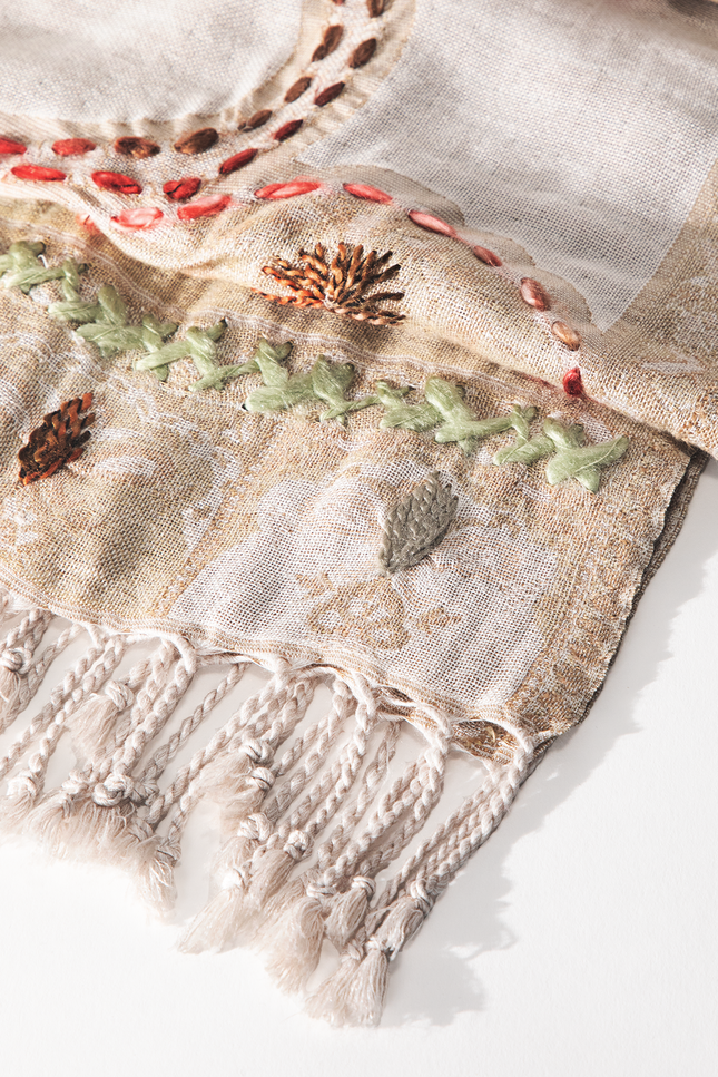 Telluride Embroidered Viscose Scarf