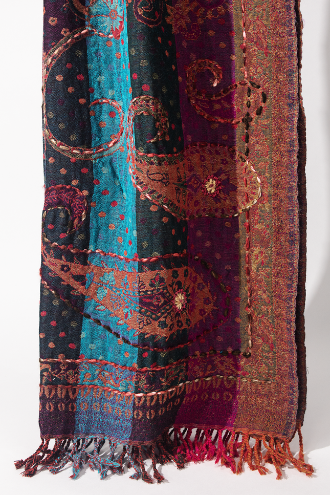 Bozeman Wool Embroidered Scarf