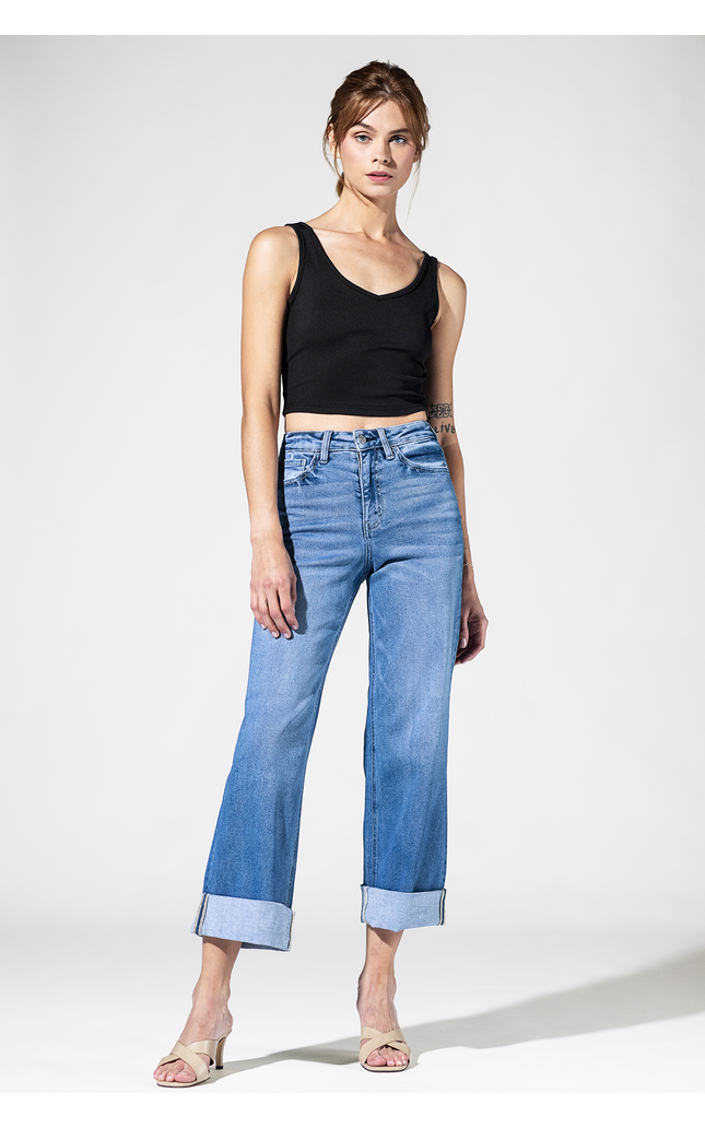 Festival Fold High Rise Cuffed Jeans