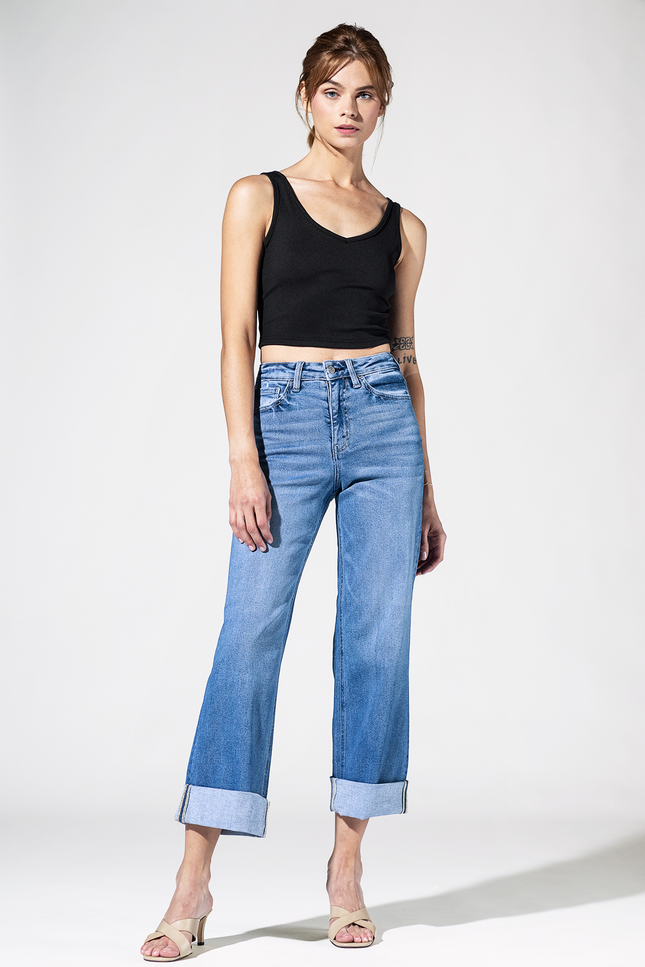 Festival Fold High Rise Cuffed Jeans