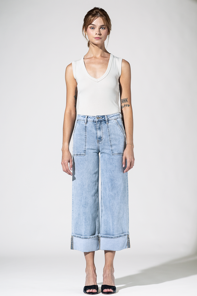 Super High Rise Cuffed Baggy Jeans