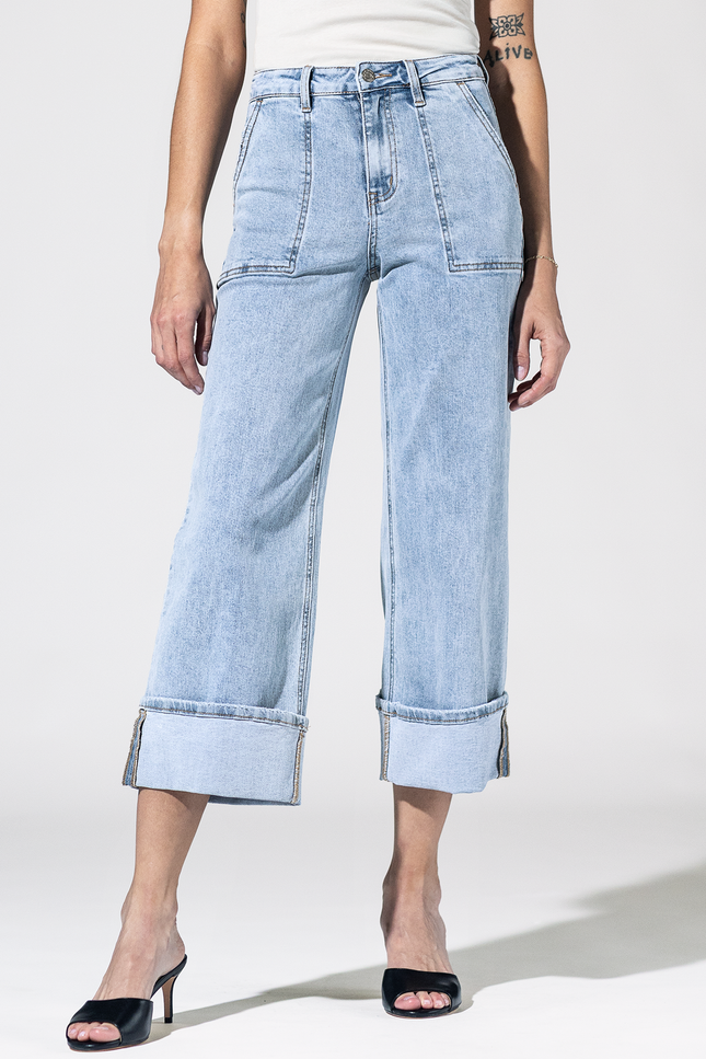 Super High Rise Cuffed Baggy Jeans