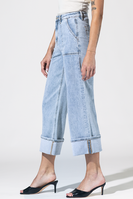 Super High Rise Cuffed Baggy Jeans