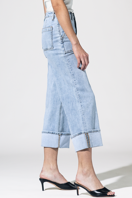 Super High Rise Cuffed Baggy Jeans