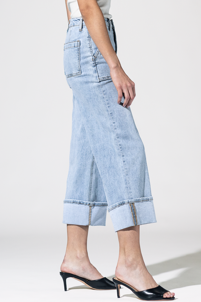 Super High Rise Cuffed Baggy Jeans