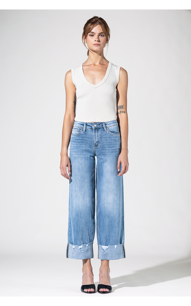 Sundown Gypsy Distressed Cuff Jeans