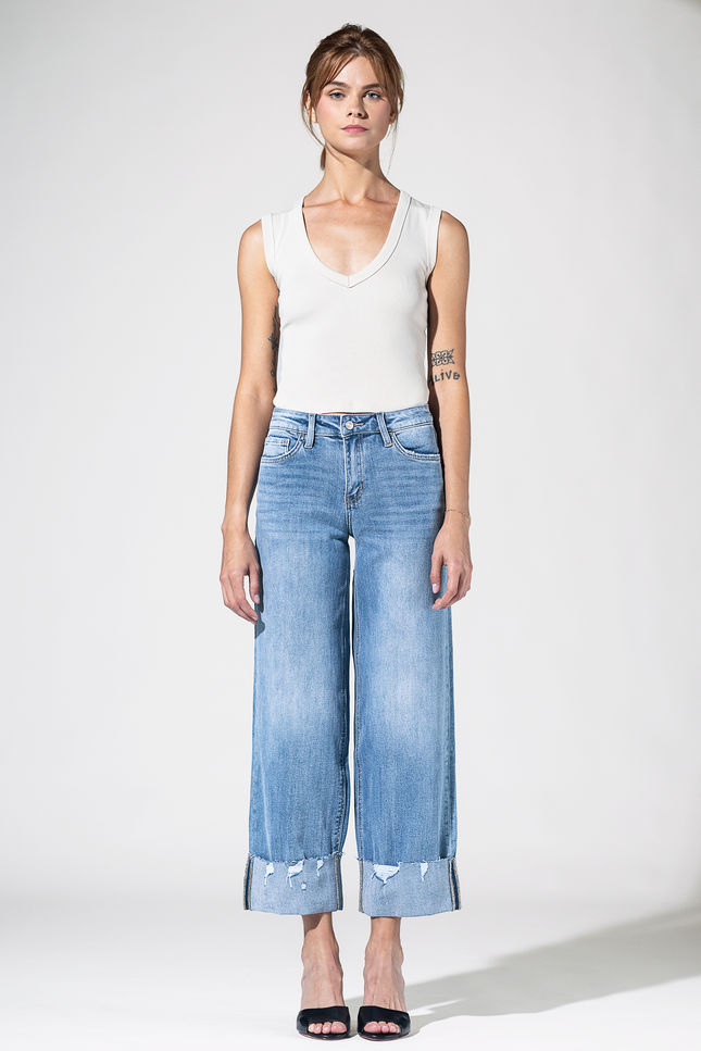 Sundown Gypsy Distressed Cuff Jeans