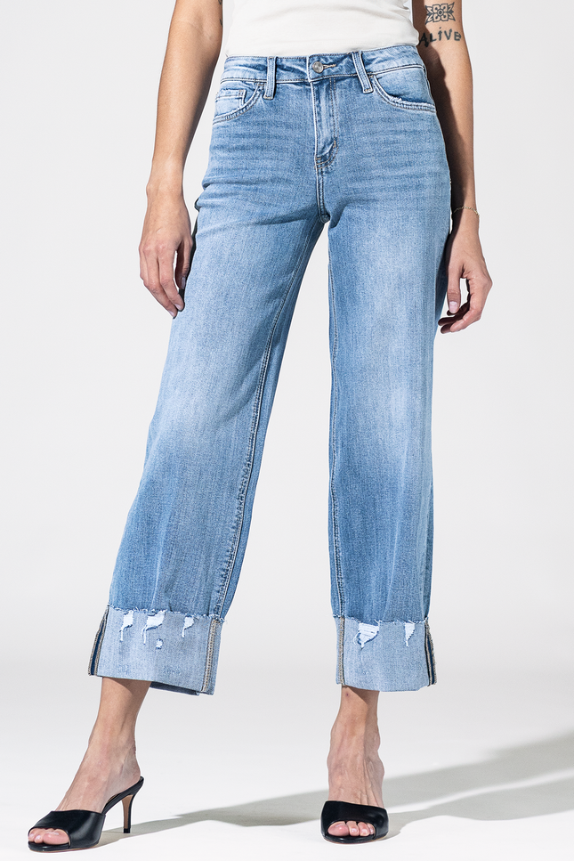 Sundown Gypsy Distressed Cuff Jeans