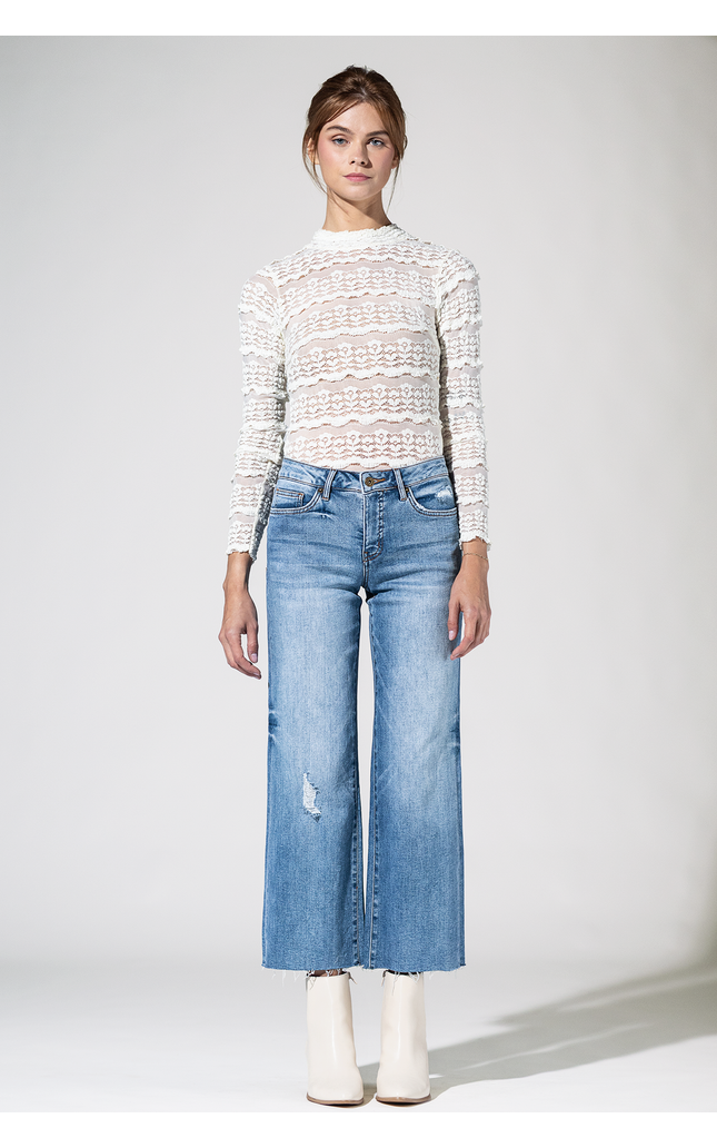 Mid Rise Wide Leg Jeans