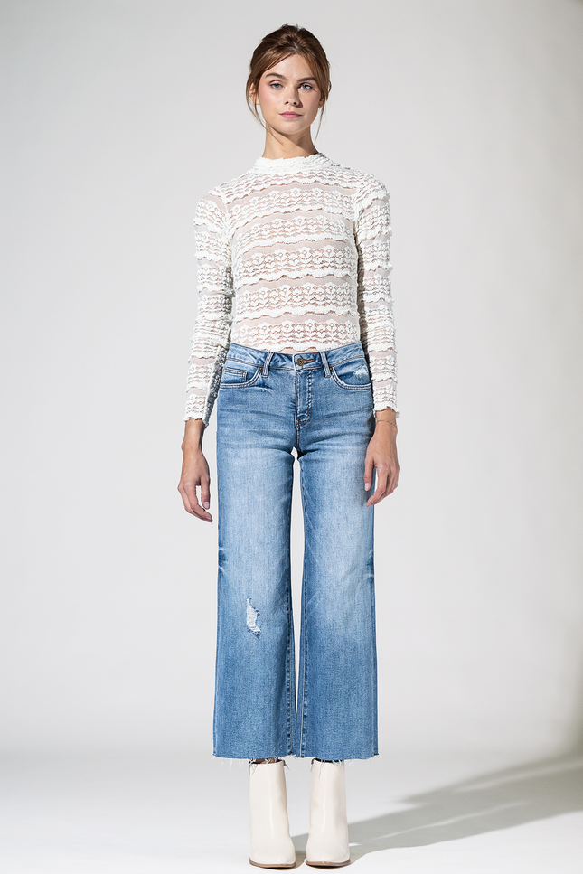 Mid Rise Wide Leg Jeans