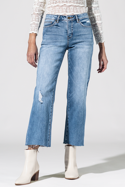 Mid Rise Wide Leg Jeans