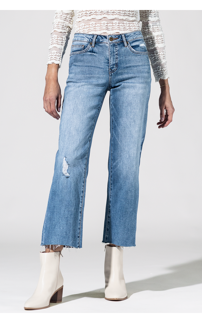 Mid Rise Wide Leg Jeans