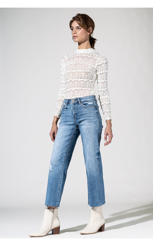 Mid Rise Wide Leg Jeans