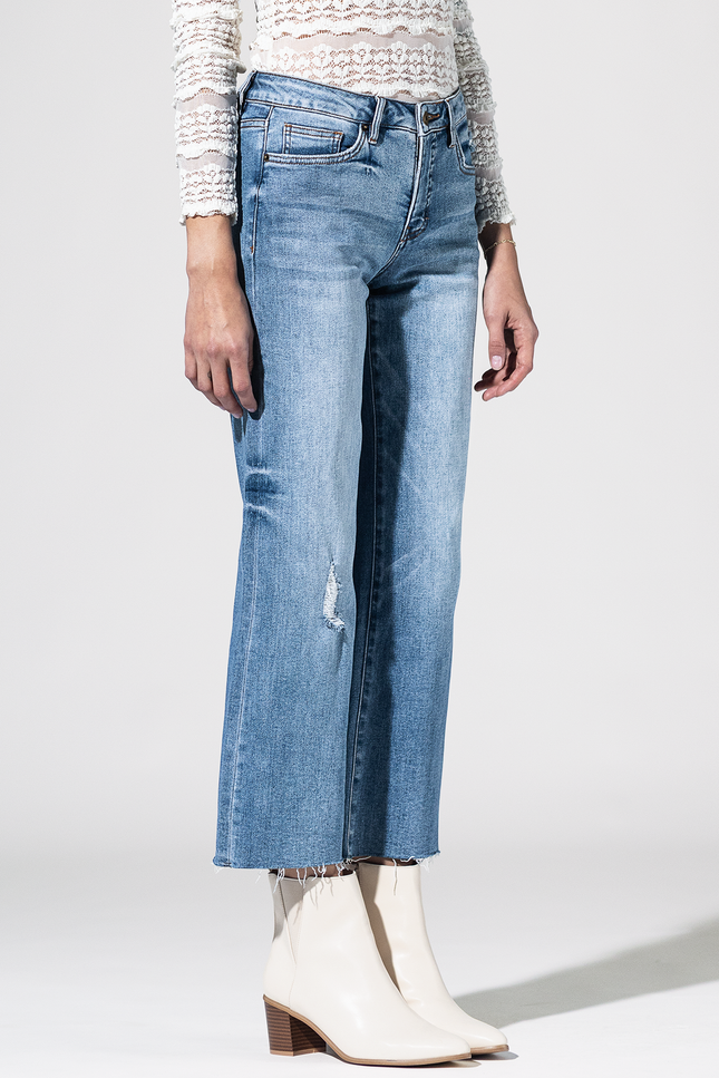 Mid Rise Wide Leg Jeans