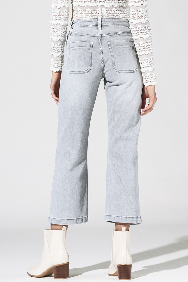 High Rise Cropped Wide Leg With Patch Pocket