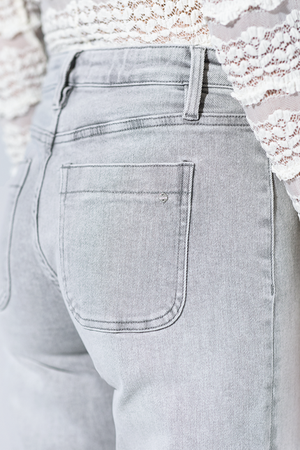 High Rise Cropped Wide Leg With Patch Pocket