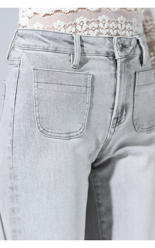 High Rise Cropped Wide Leg With Patch Pockets