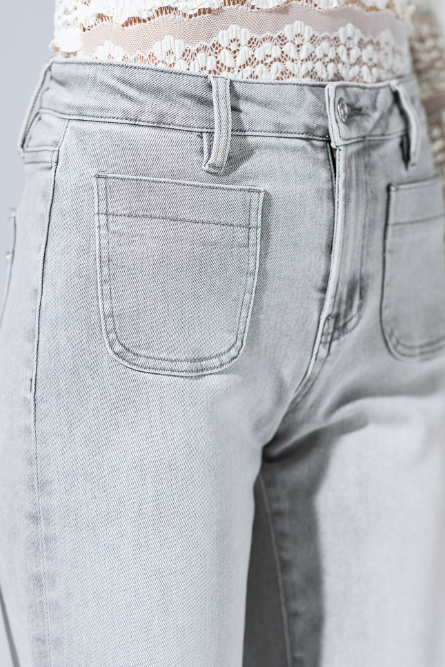 High Rise Cropped Wide Leg With Patch Pocket